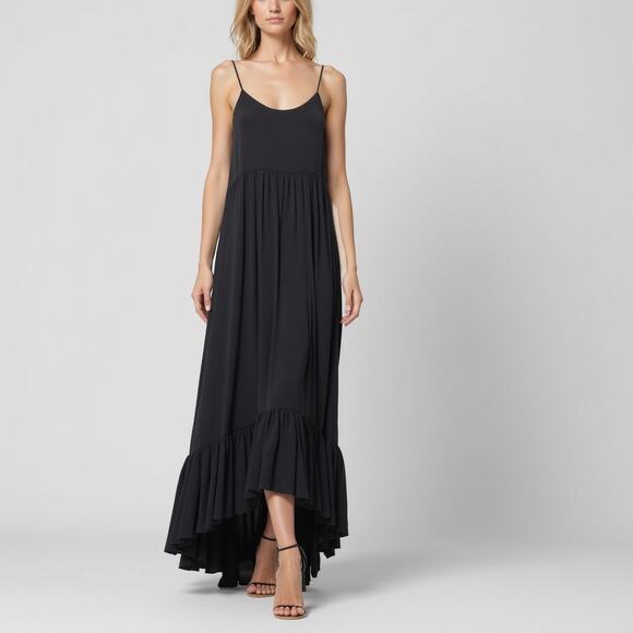 Aerie Petite Small Grey Strappy Maxi Dress Coastal Grandma Beach Coverup - Picture 1 of 9